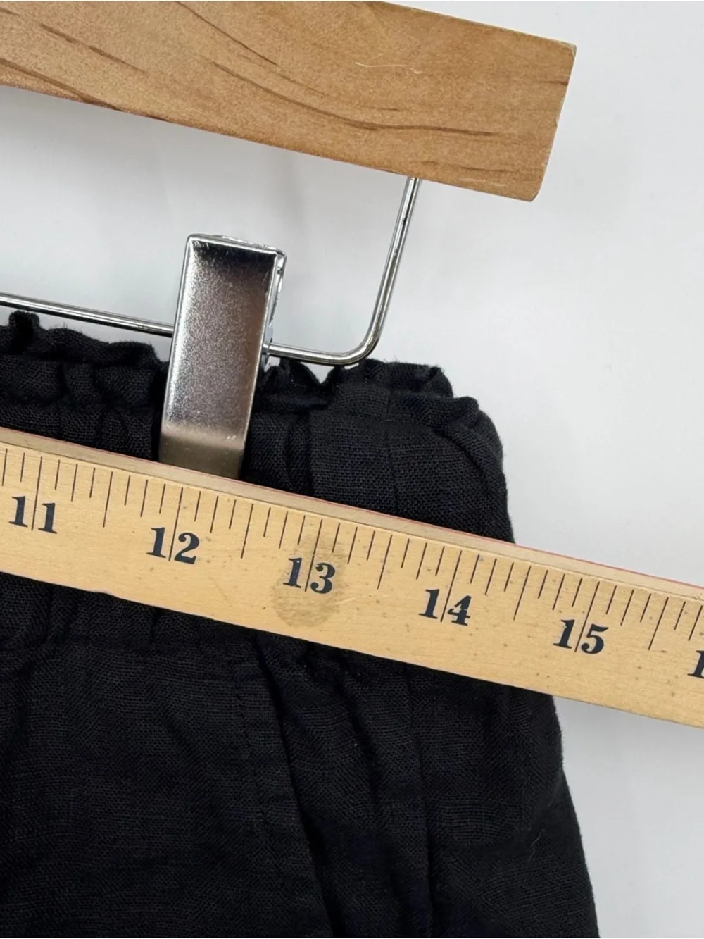 J CREW‎ sz XS Pull-On Black Linen Shorts BH823 Elastic Waist Pockets Preppy